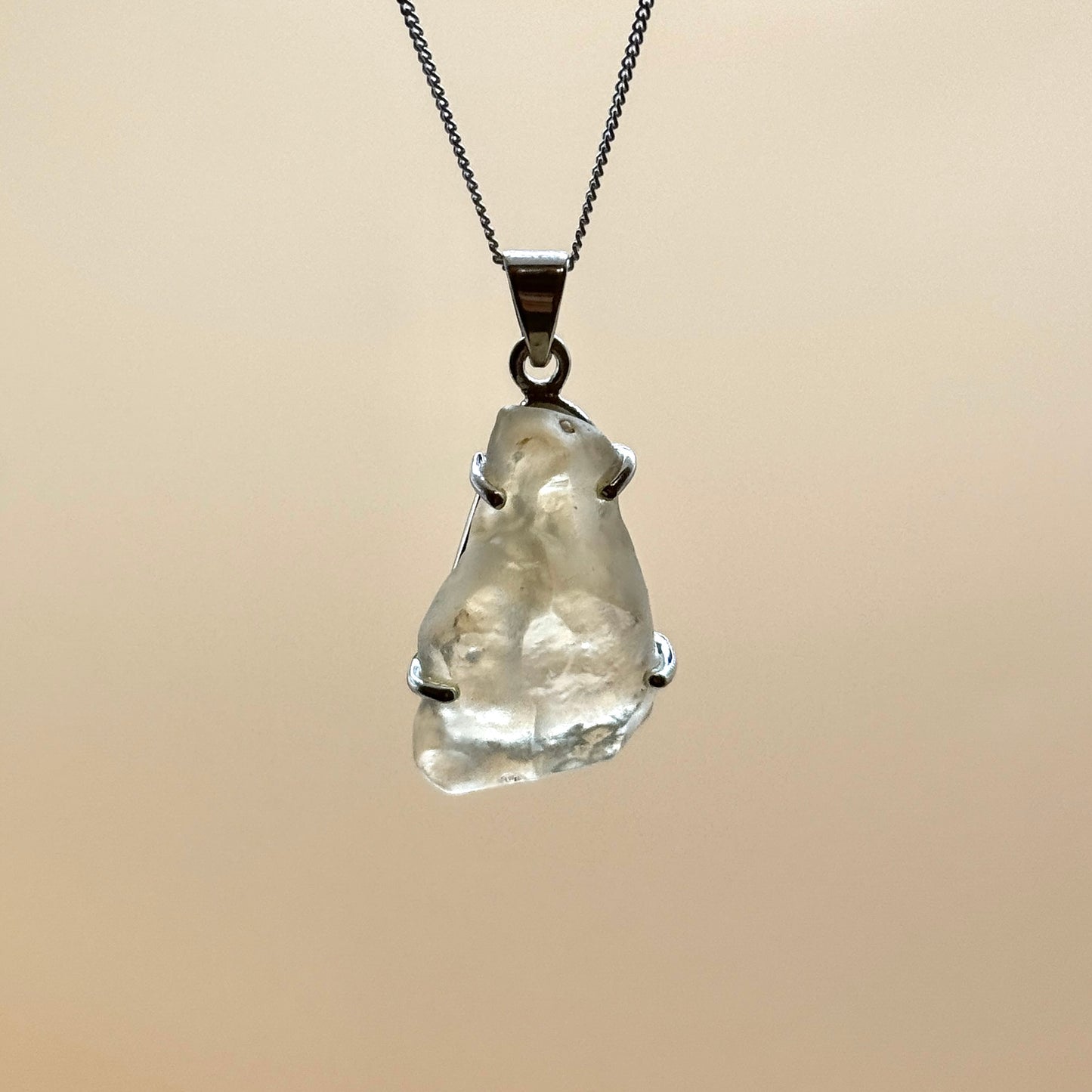 Sterling Silver 925 Libyan Desert Glass Necklace | TRANSFORMATION | ABUNDANCE | INSPIRATION