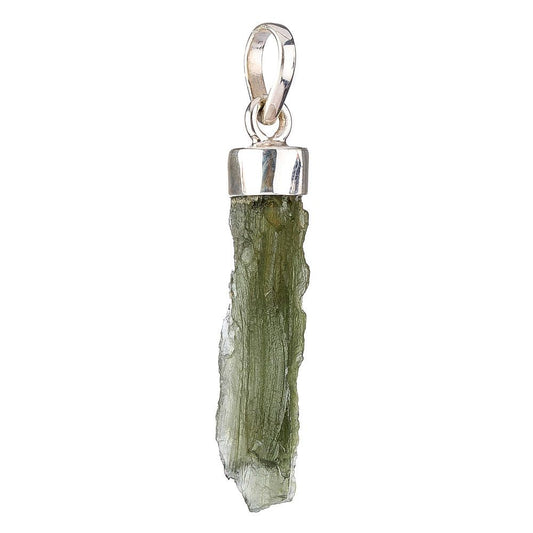 Moldavite Necklace Sterling Silver 2.6g Chlum