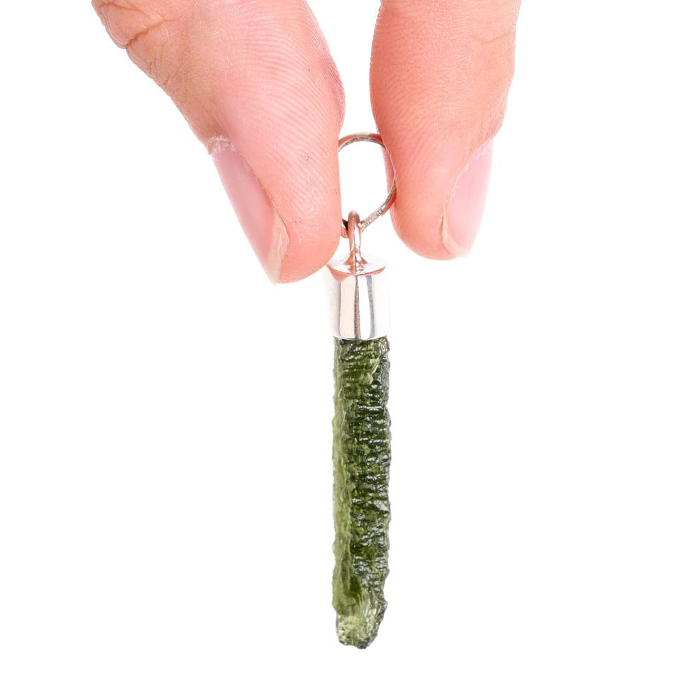 Moldavite Necklace Sterling Silver 3.6g Chlum