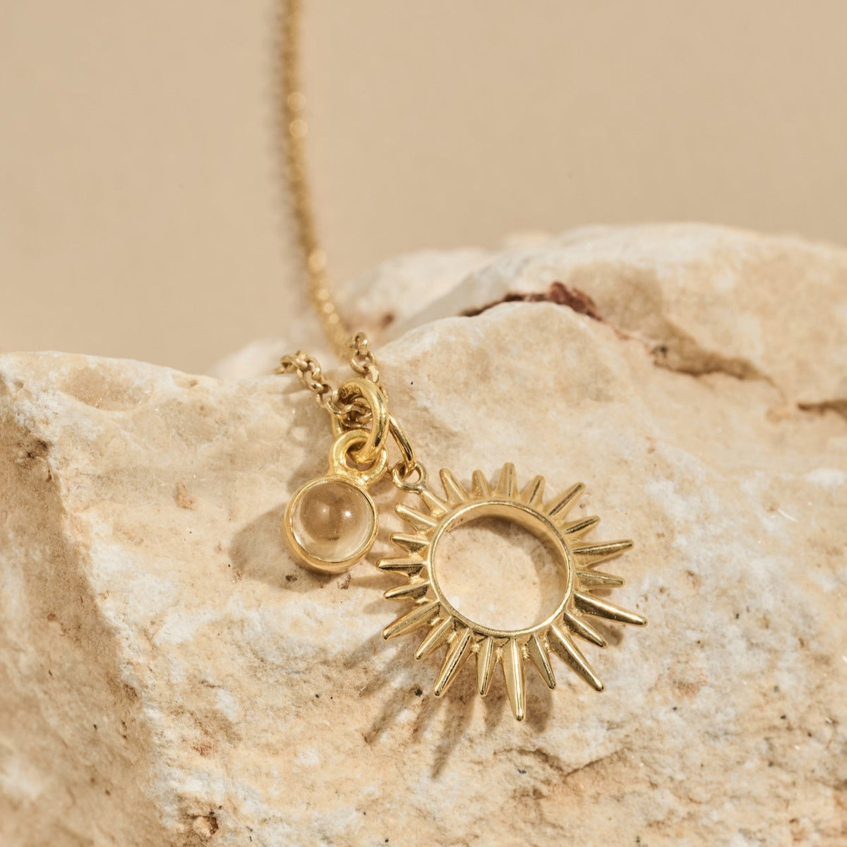 The 'Sunburst' Gold Citrine Necklace