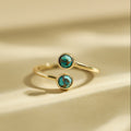 The 'Veroza' Turquoise Gold Adjustable Ring | Protection | Tranquility | Healing