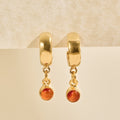 The 'Sunburst' Gold Carnelian Hoops