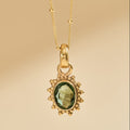 Gold Moldavite polished crystal necklace