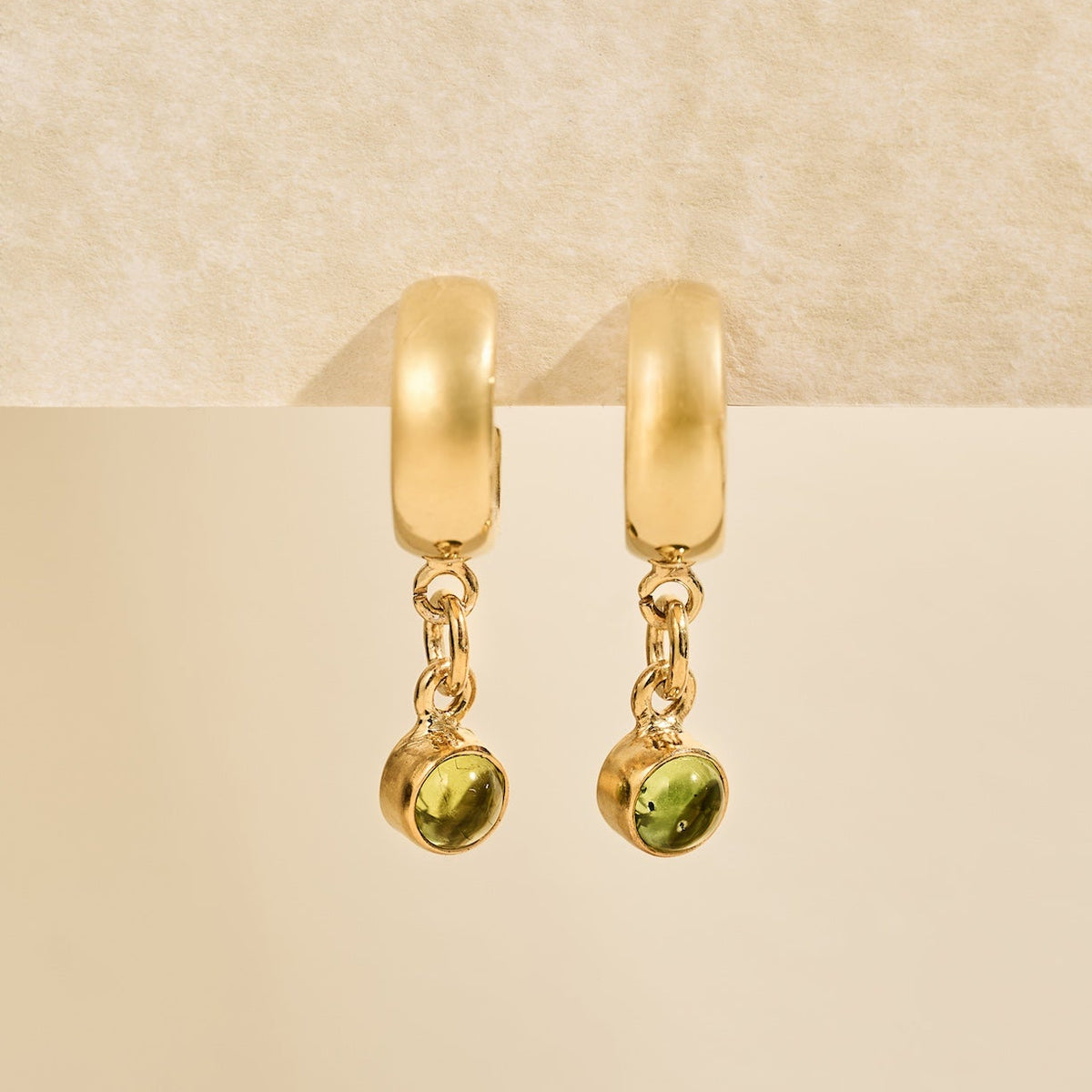 The 'Sunburst' Gold Peridot Hoops