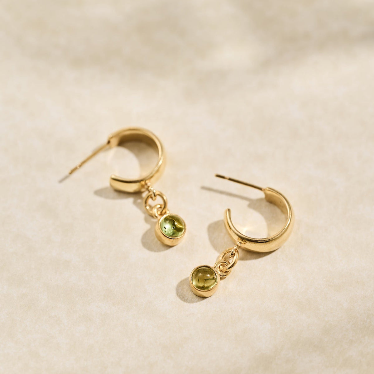 The 'Sunburst' Gold Peridot Hoops