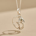 Moldavite 'Om' Faceted Necklace Sterling Silver | TRANSFORMATIVE TEKTITE