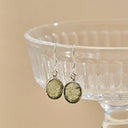 Moldavite Oval Sterling Silver Drop Earrings | Transformation | Expansion | Growth