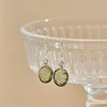 Moldavite Oval Sterling Silver Drop Earrings | Transformation | Expansion | Growth