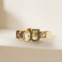 awaken powerhouse ring with moldavite libyan desert glass herkimer diamond and agni manitite