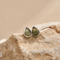 Moldavite Teardrop Studs Sterling Silver | Transformation | Expansion | Growth