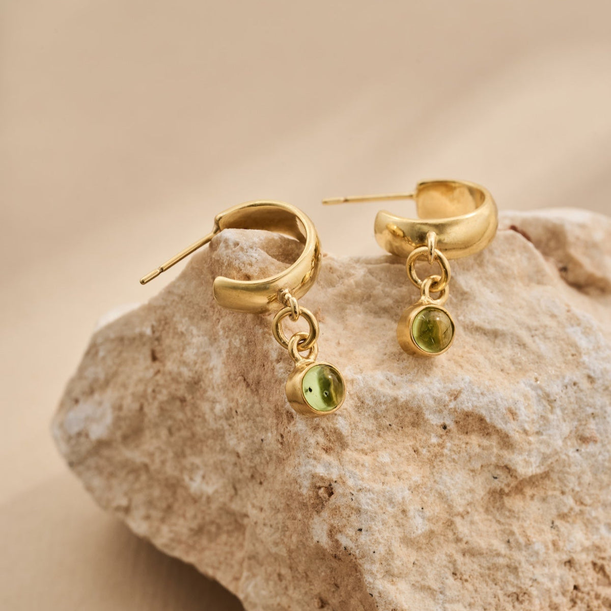 The 'Sunburst' Gold Peridot Hoops