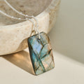 Labradorite gold necklace crystal and gemstone