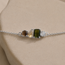 awaken silver powerhouse jewellery bracelet with moldavite libyan desert glass agni manitite and herkimer diamond