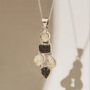 Awaken Libyan desert glass and black tektite silver necklace authentic pendant crystal jewellery