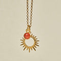 The 'Sunburst' Gold Carnelian Necklace