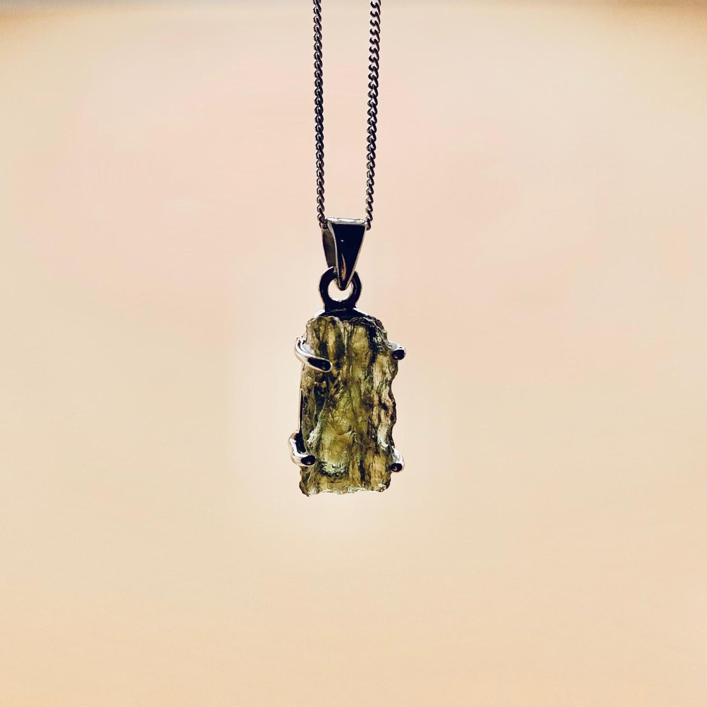 Moldavite Necklace Sterling Silver | TRANSFORMATIVE TEKTITE