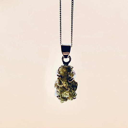 Moldavite Necklace Sterling Silver | TRANSFORMATIVE TEKTITE