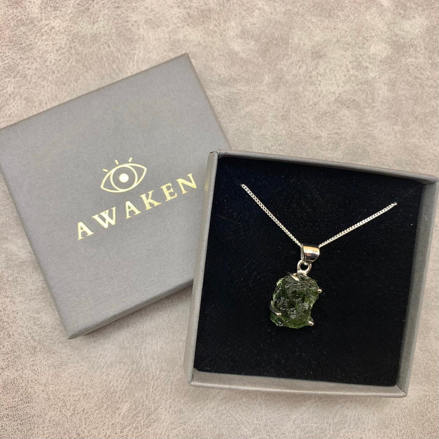 Moldavite Necklace Sterling Silver | TRANSFORMATIVE TEKTITE