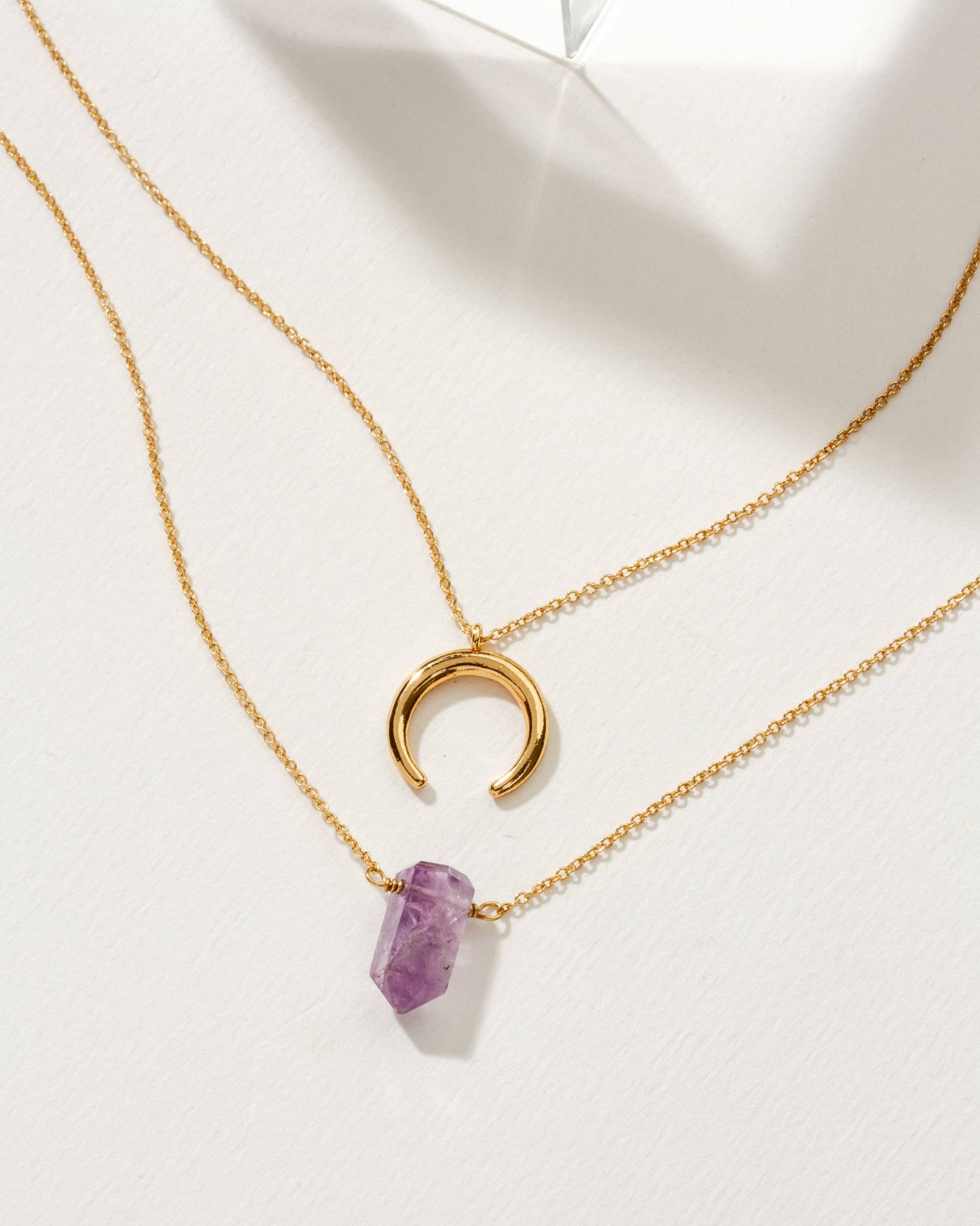 Half Moon Amethyst Point Necklace | PEACE | TRANQUILITY | DE-STRESS