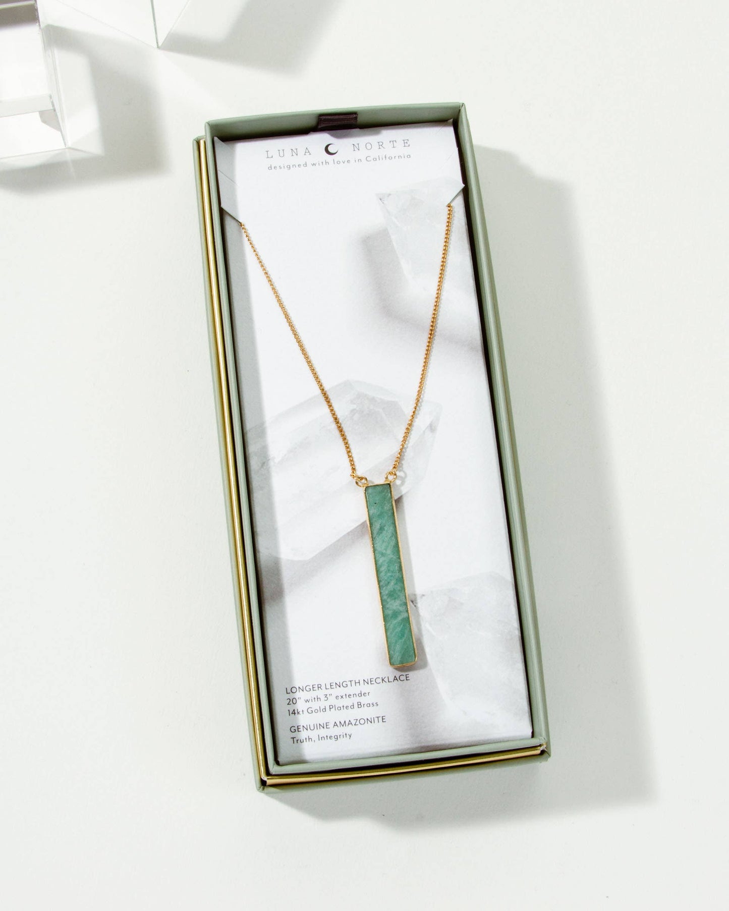 'Powerful Woman' Long Style Amazonite Necklace | CONFIDENCE | COURAGE | BRAVERY