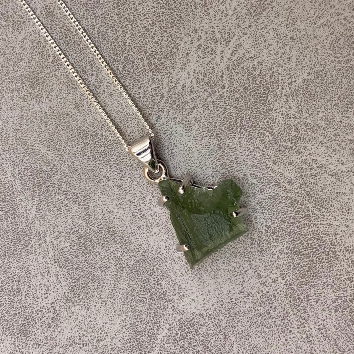 Moldavite Necklace Sterling Silver | TRANSFORMATIVE TEKTITE