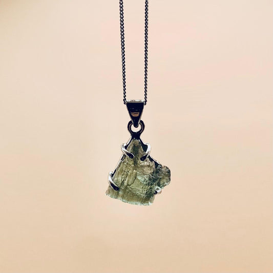 Moldavite Necklace Sterling Silver | TRANSFORMATIVE TEKTITE