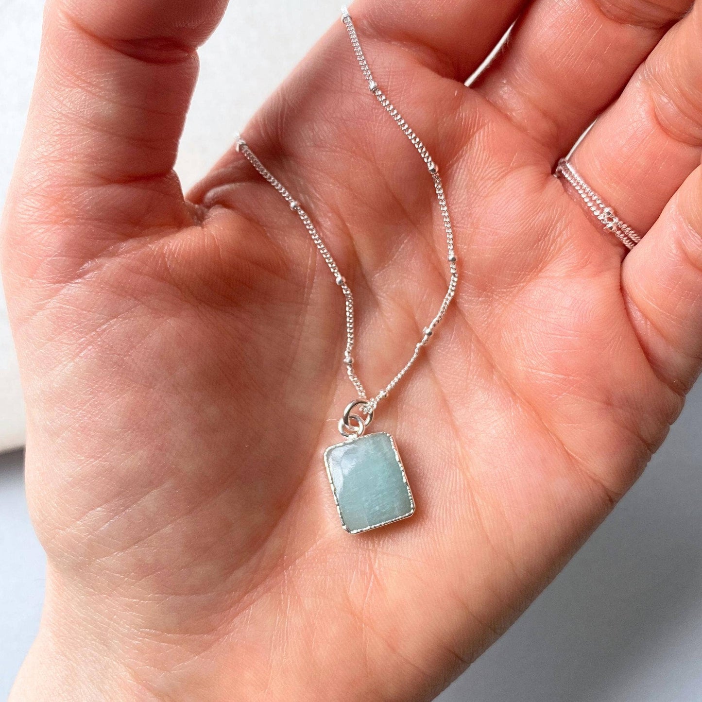 Aquamarine Sterling Silver Necklace