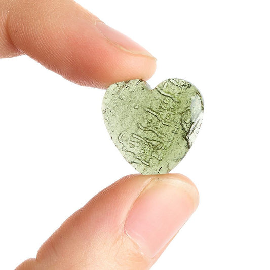 Moldavite Polished Heart Carving 1.75g