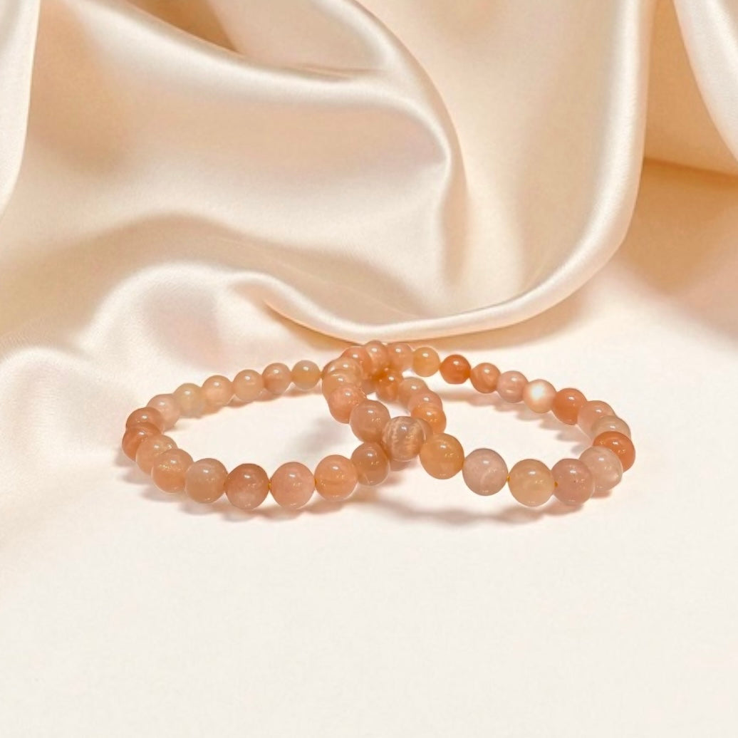 Peach Moonstone Bracelet | Intuition | Divine Feminine | Motherhood